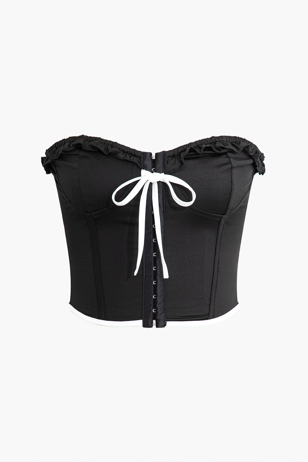 Lace Up Ruffle Bustier Corset Top
