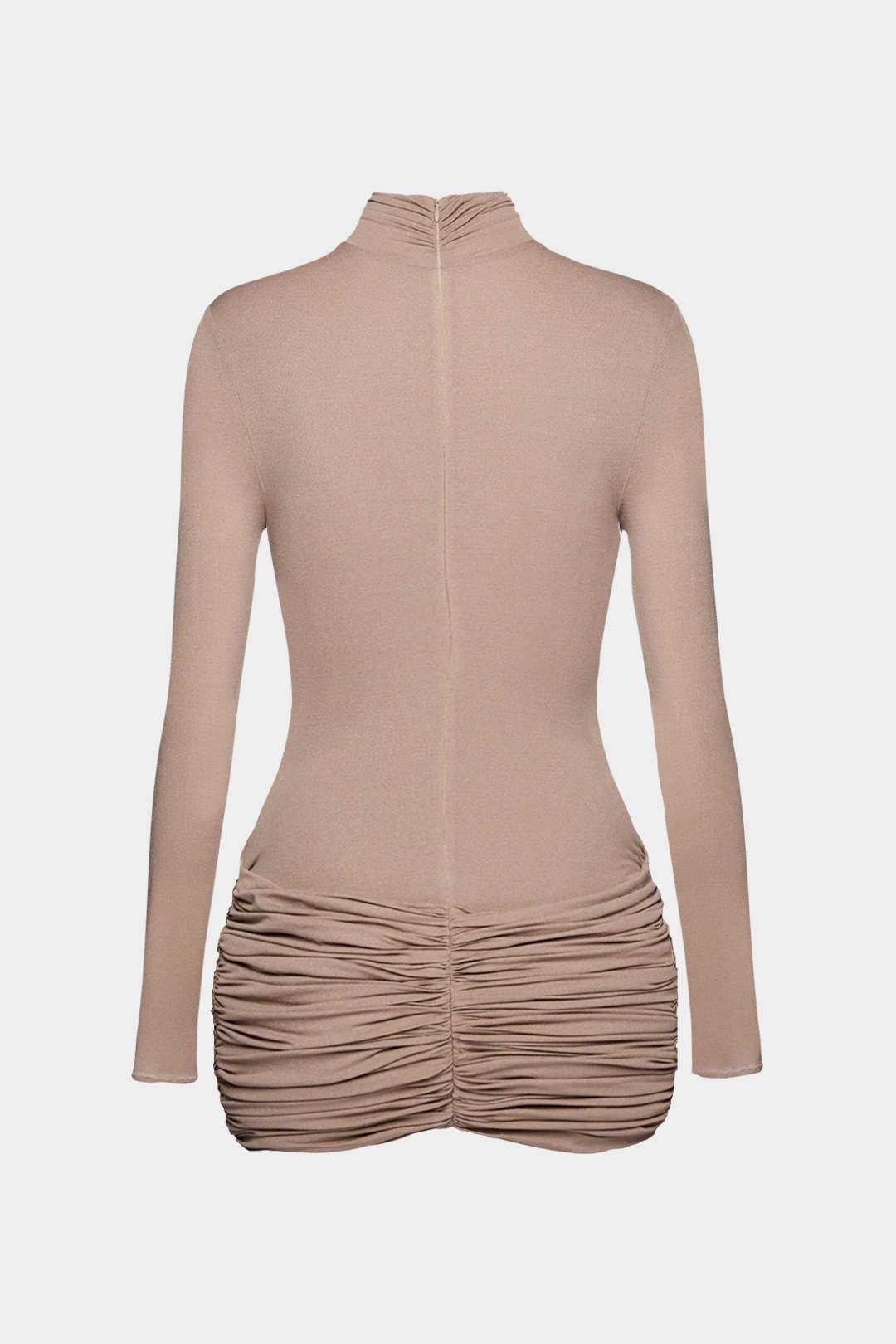 Twist Knot Ruched Long Sleeve Mini Dress