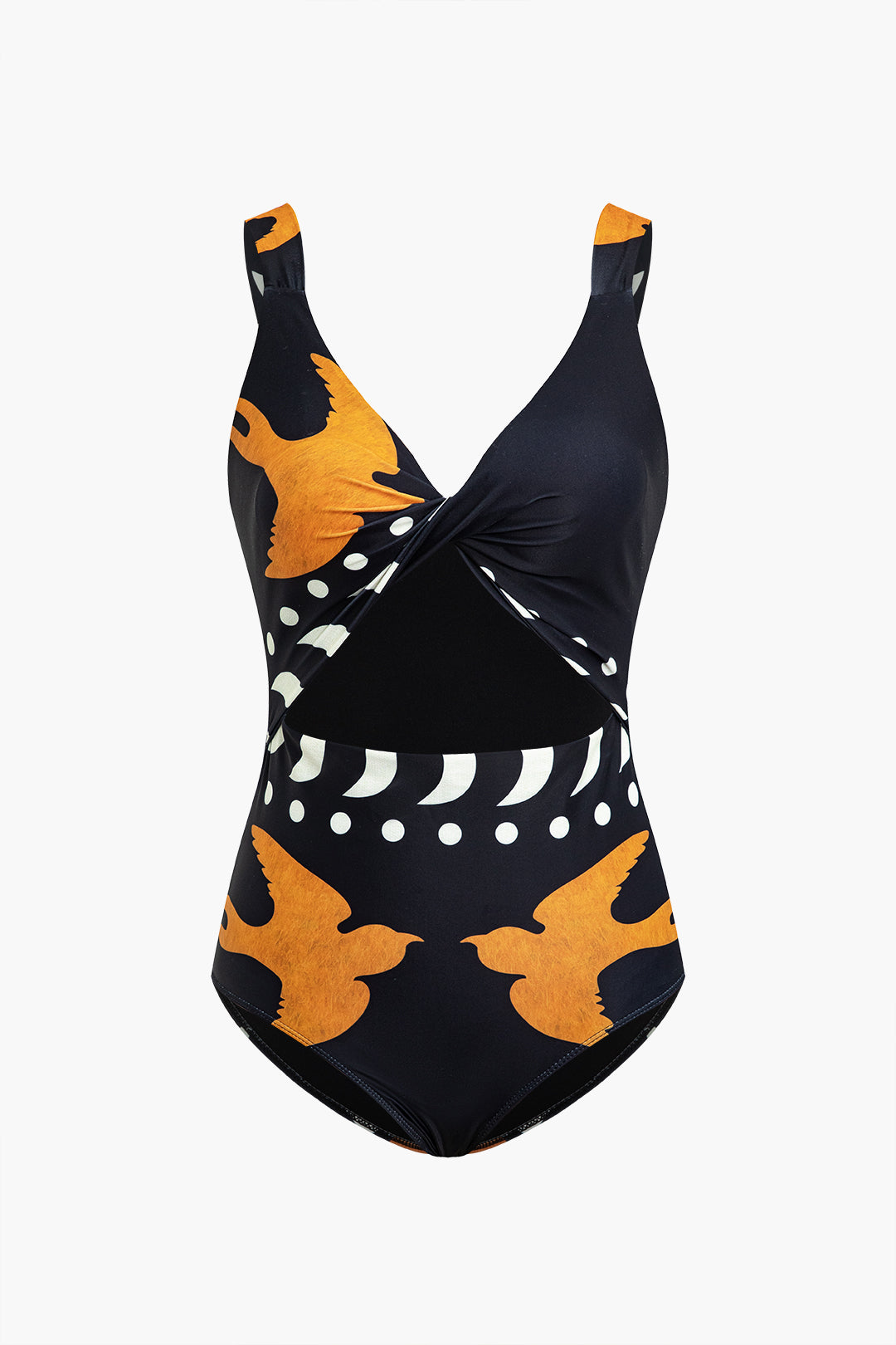 Patterned Twist Tummy Control One-Piece Swimsuit