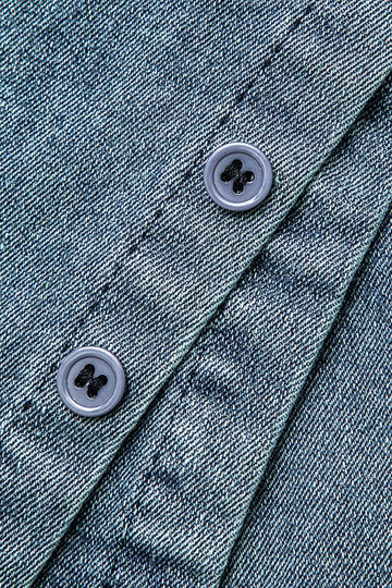 Asymmetrical Button Zipper Strapless Bustier Denim Top