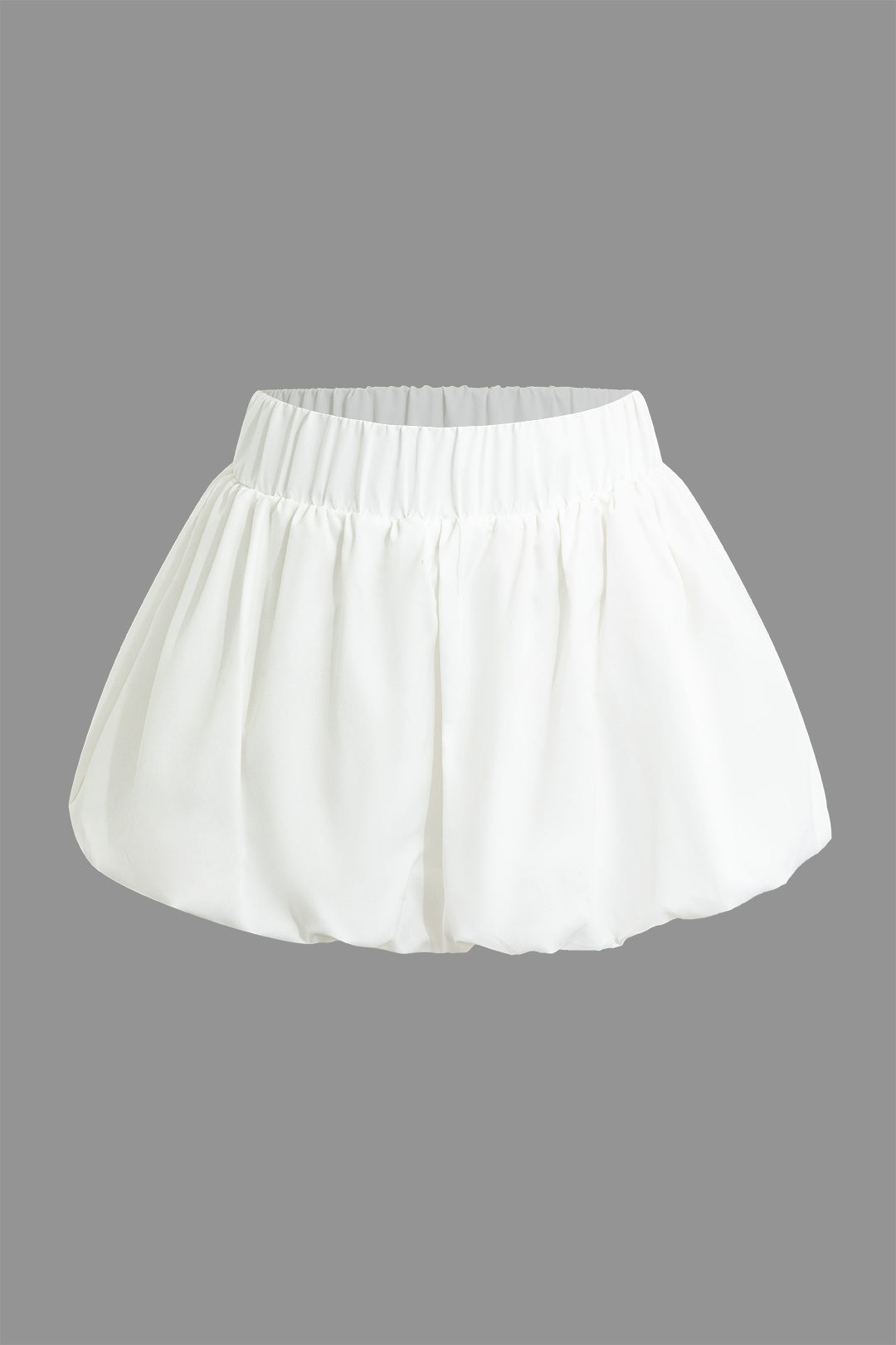 Solid Basic Puff Mini Skirt