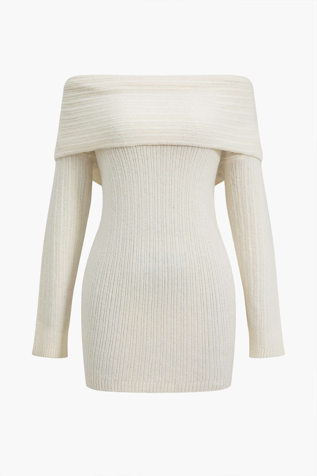 Off Spalla Ribbed Knit Mini Dress