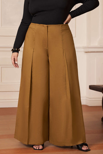 Plus Size Ruched Zipper Detailed Trousers