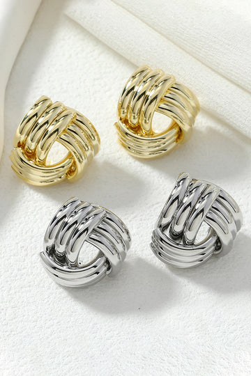 Metal Layered Geometric Earrings