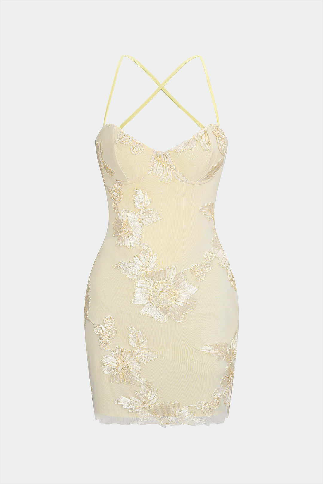 Sheer Lace Patchwork V-Neck Ruched Sleeveless Maxi Dress  Micas