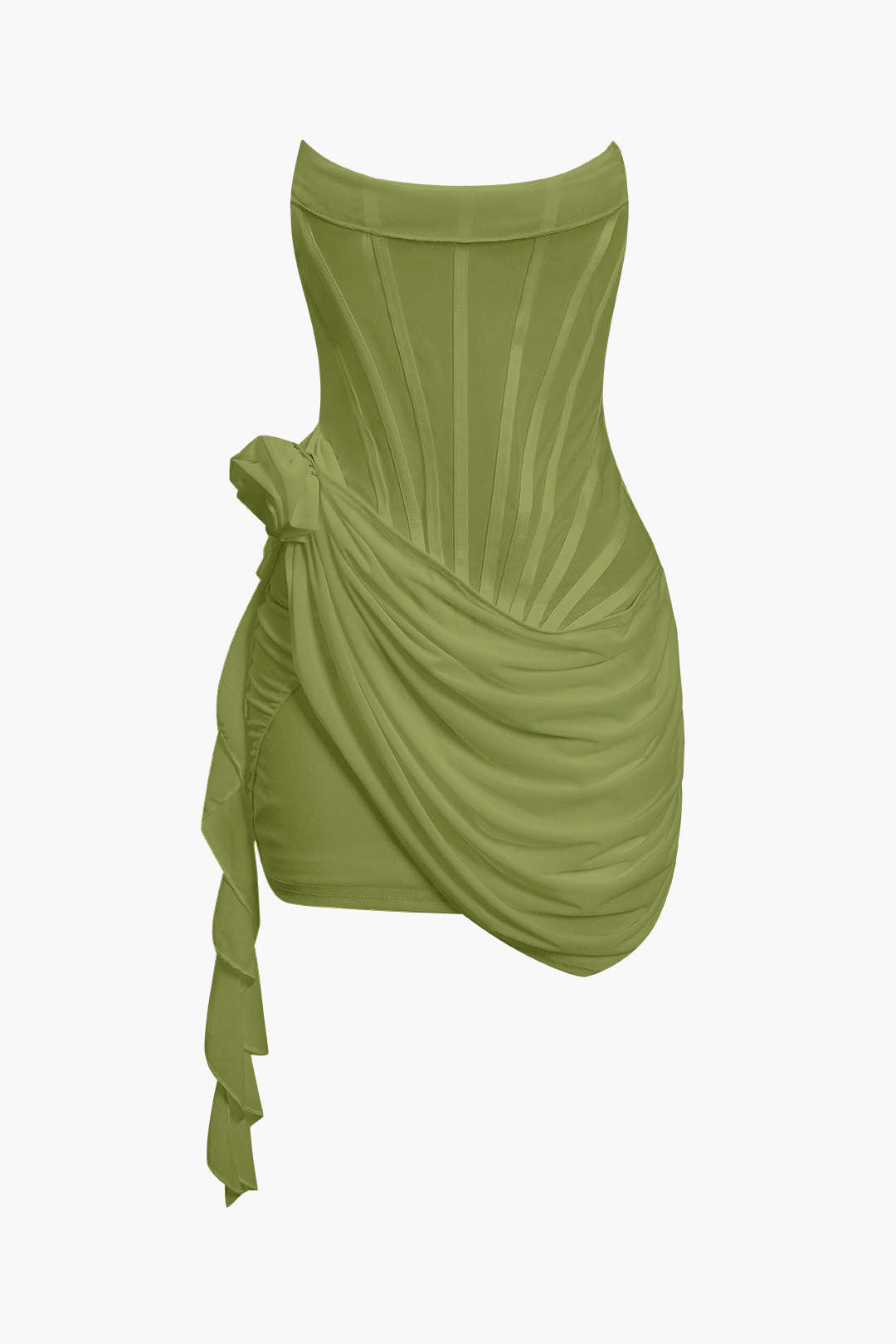 3D Floral Ruffle Corset Mini Dress Micas 3D Floral Ruffle Corset Mini Dress Micas