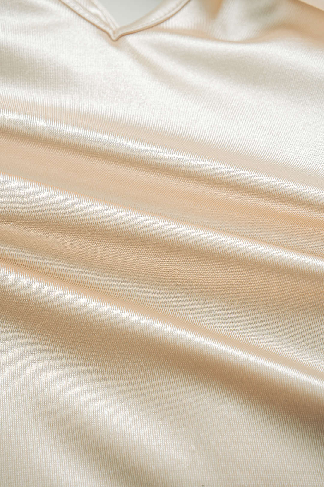 Satin V-Neck Corset Tie Back Top