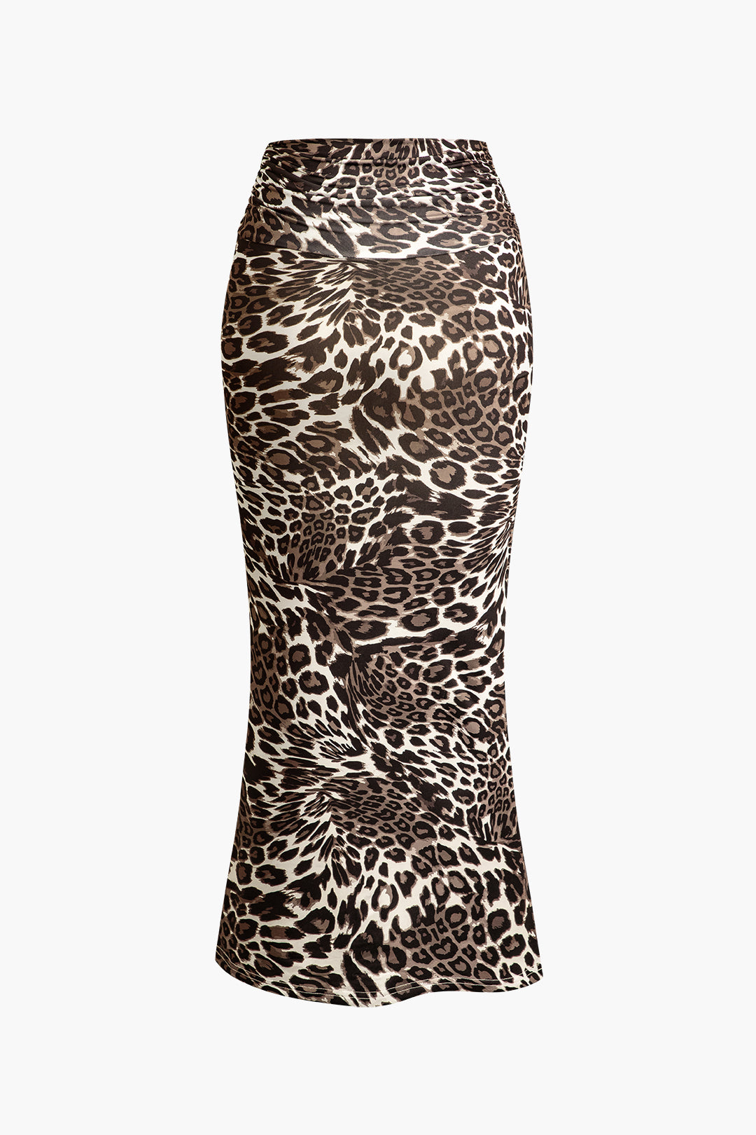 Leopard Print Halter Neck Crisscross Cut Out Maxi Skirt Set
