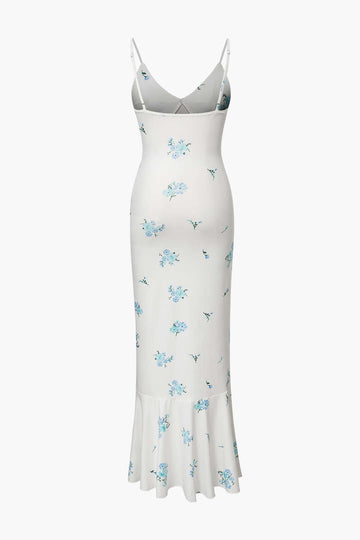 Floral Print V-neck Cami Maxi Dress