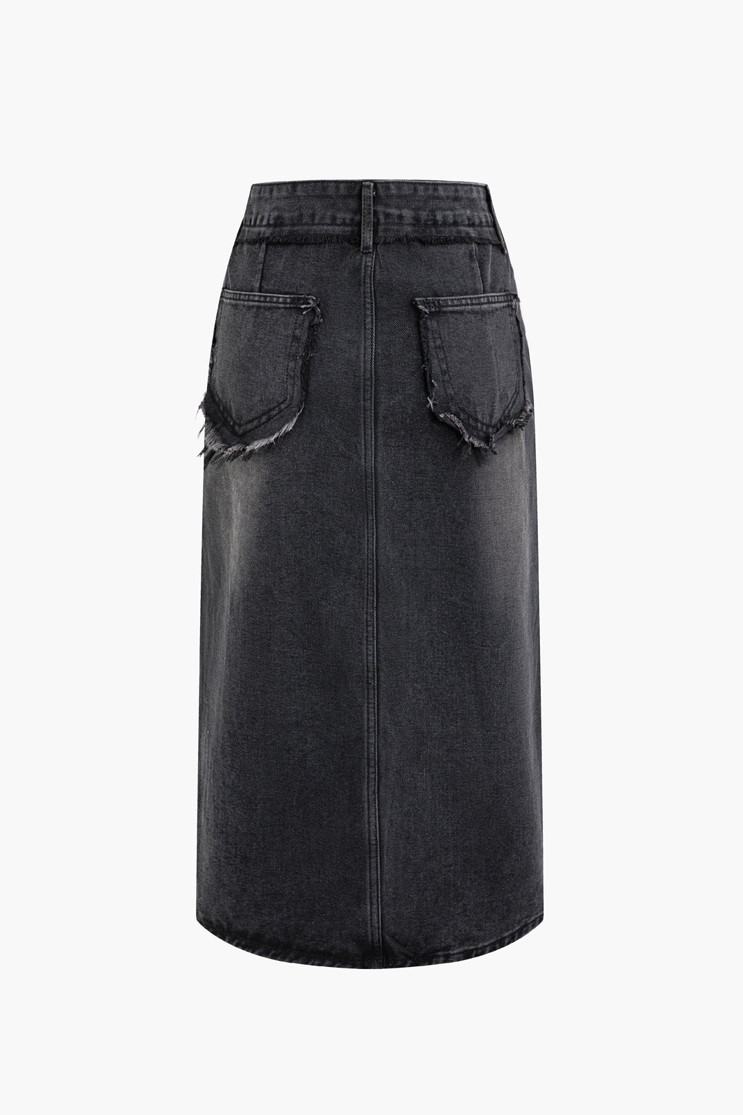 Frayed Split Denim Skirt