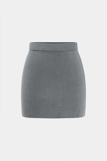 Basic Solid Knit Mini Skirt