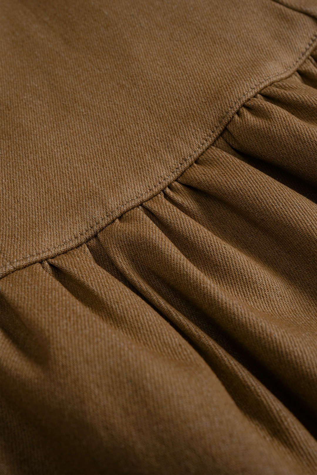 Denim High Waist Ruched Hem Skirt