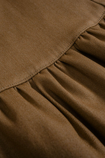 Denim High Waist Ruched Hem Skirt