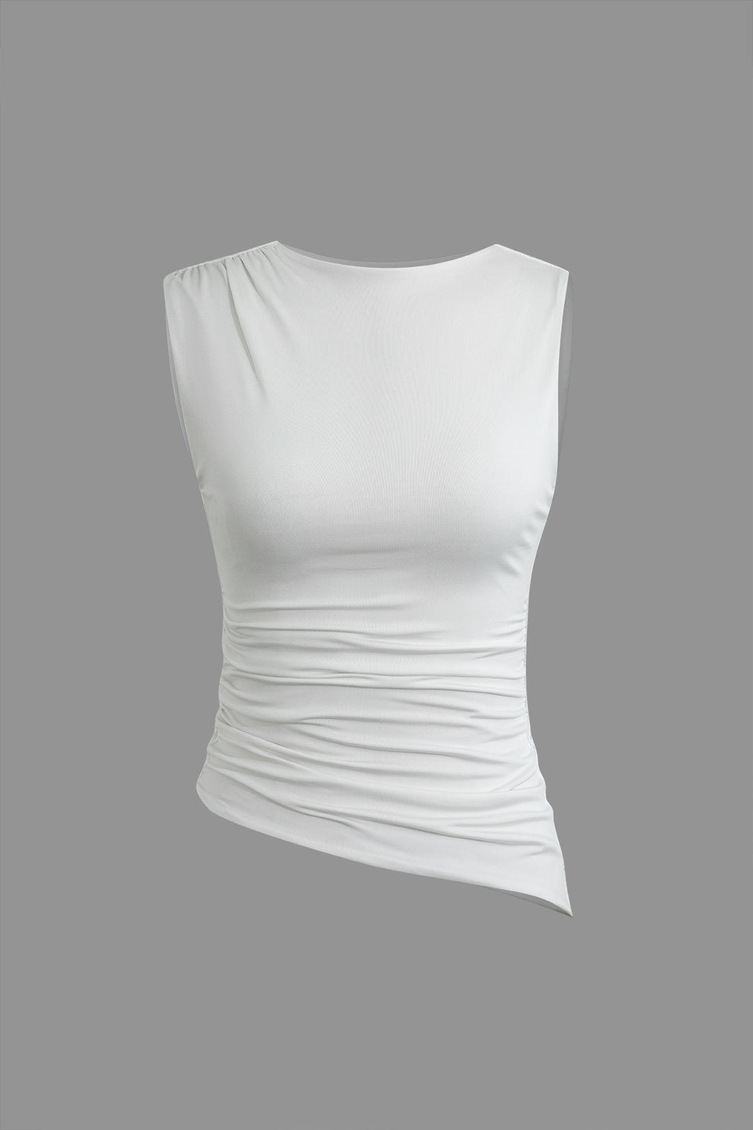 Asymmetrical Ruched Tank Top