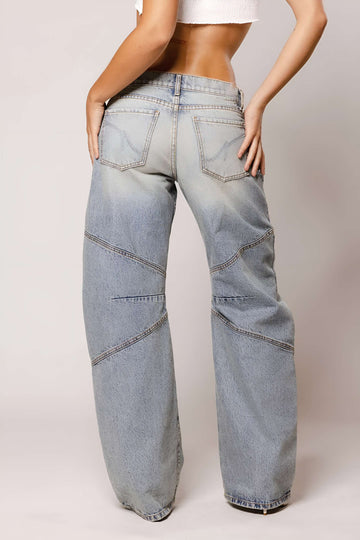 Basic Faded Distressed Jeans