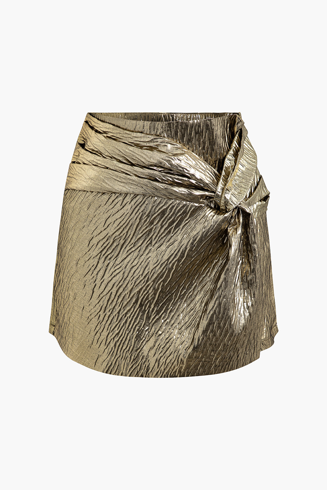 Metallic Textured Twist Mini Skirt