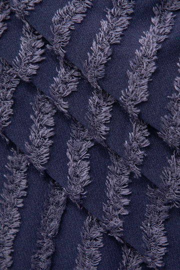 Frayed Detail Ruffle Strapless Maxi Dress