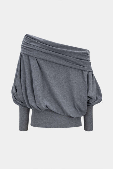 Off Shoulder Batwing Long Sleeve T-Shirt