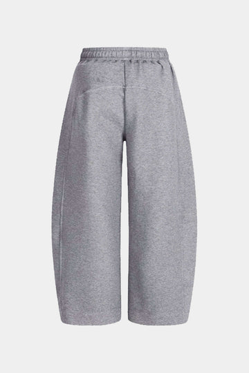 Plus Size Tie-Up Barrel Trousers