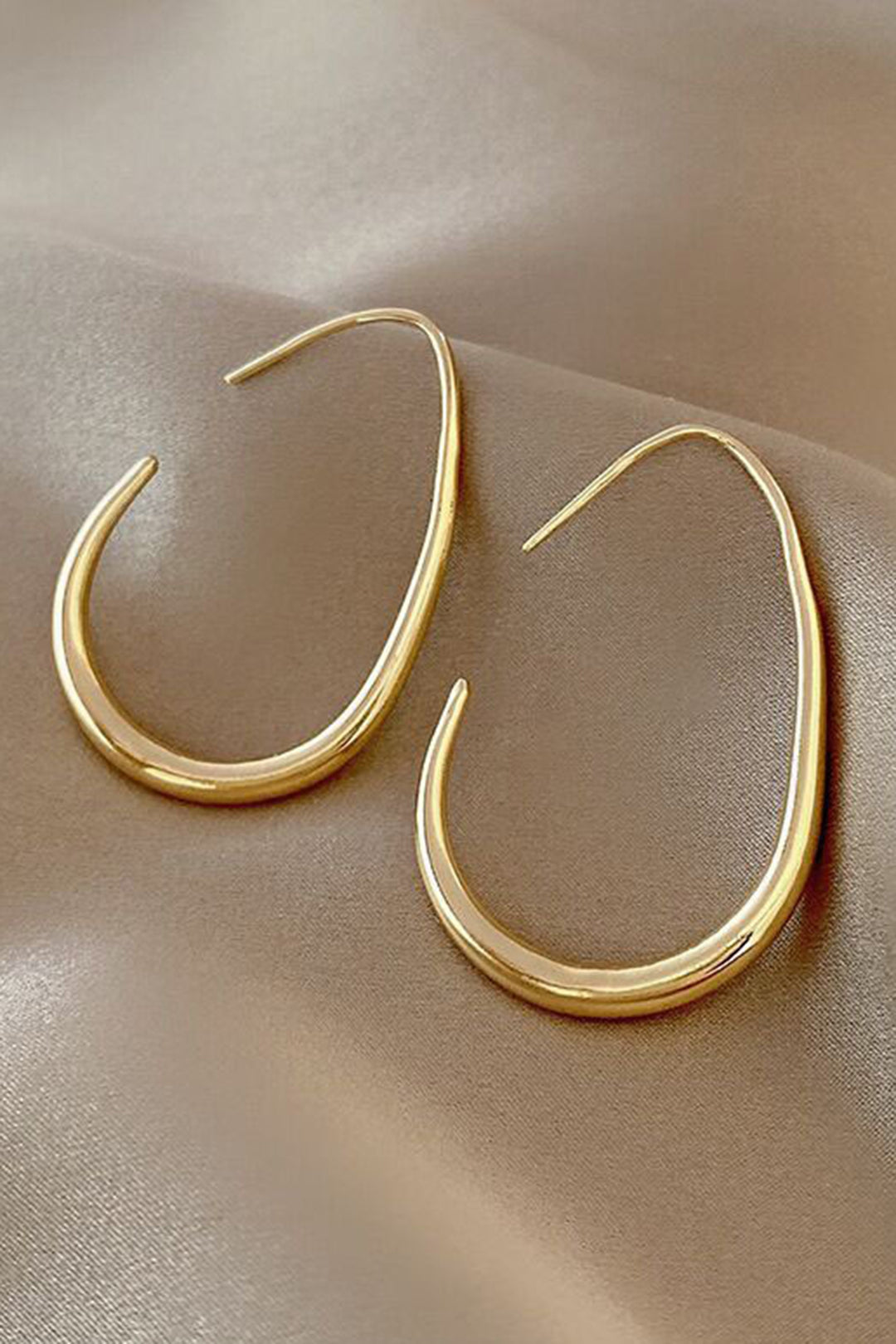 Metal Oval Earrings