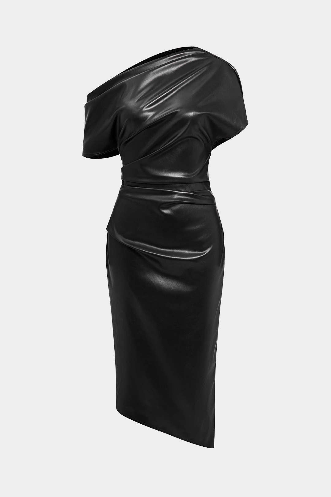 Asymétrique épaule fausse robe corporelle