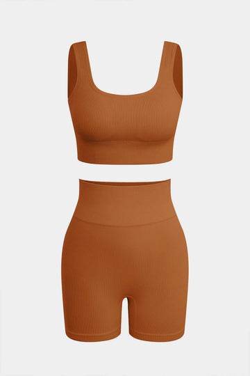 Basic Yoga Tank Top og Shorts Sæt