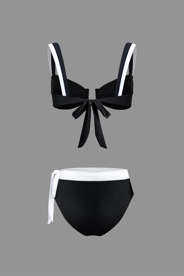 Contrast Trim Knot Detail Bikini Set