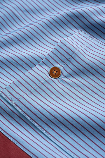 Stripes Contrast Print Button Long-Sleeve Shirt