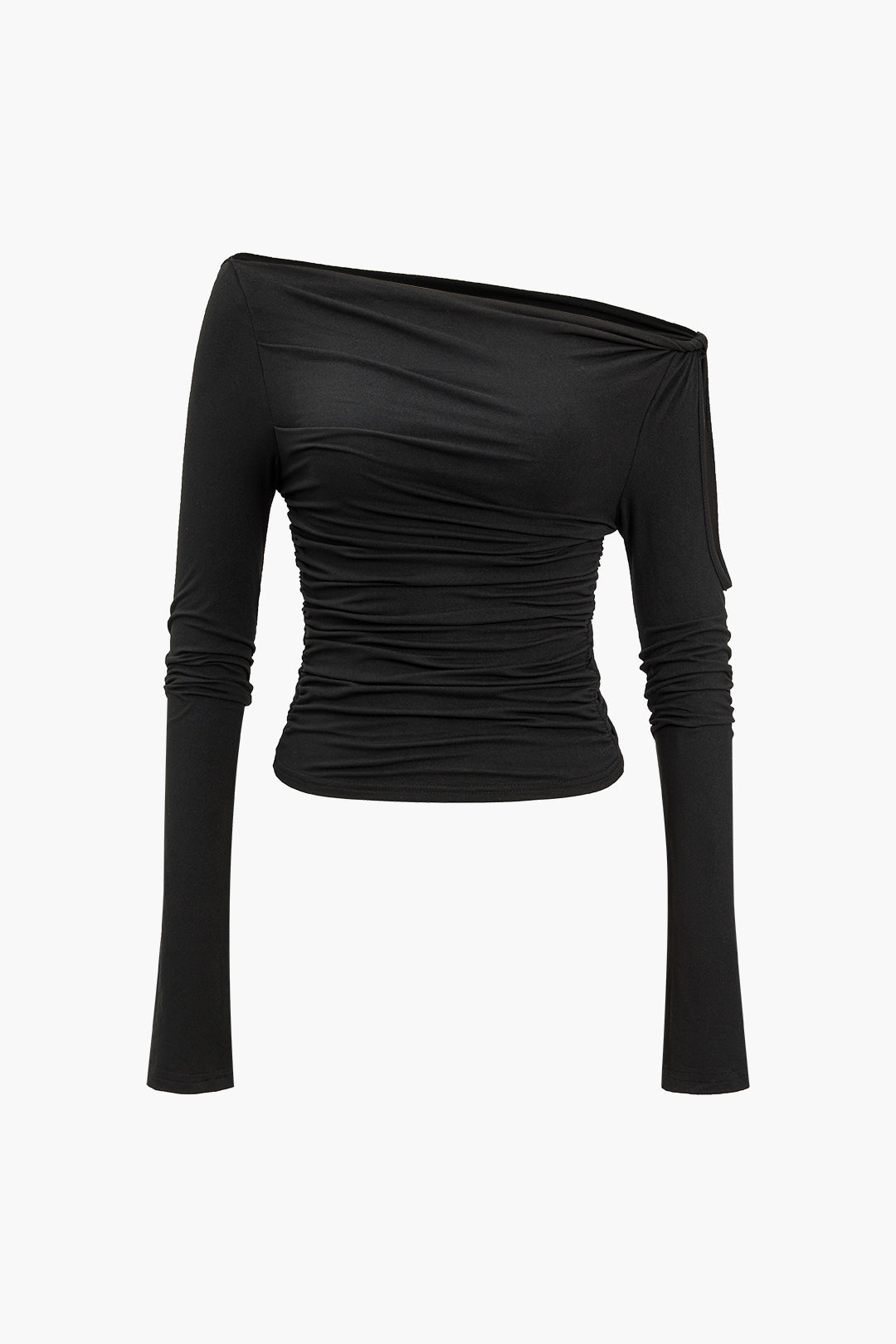 Solid Cut Out Twist Knot Top-kmiem twal