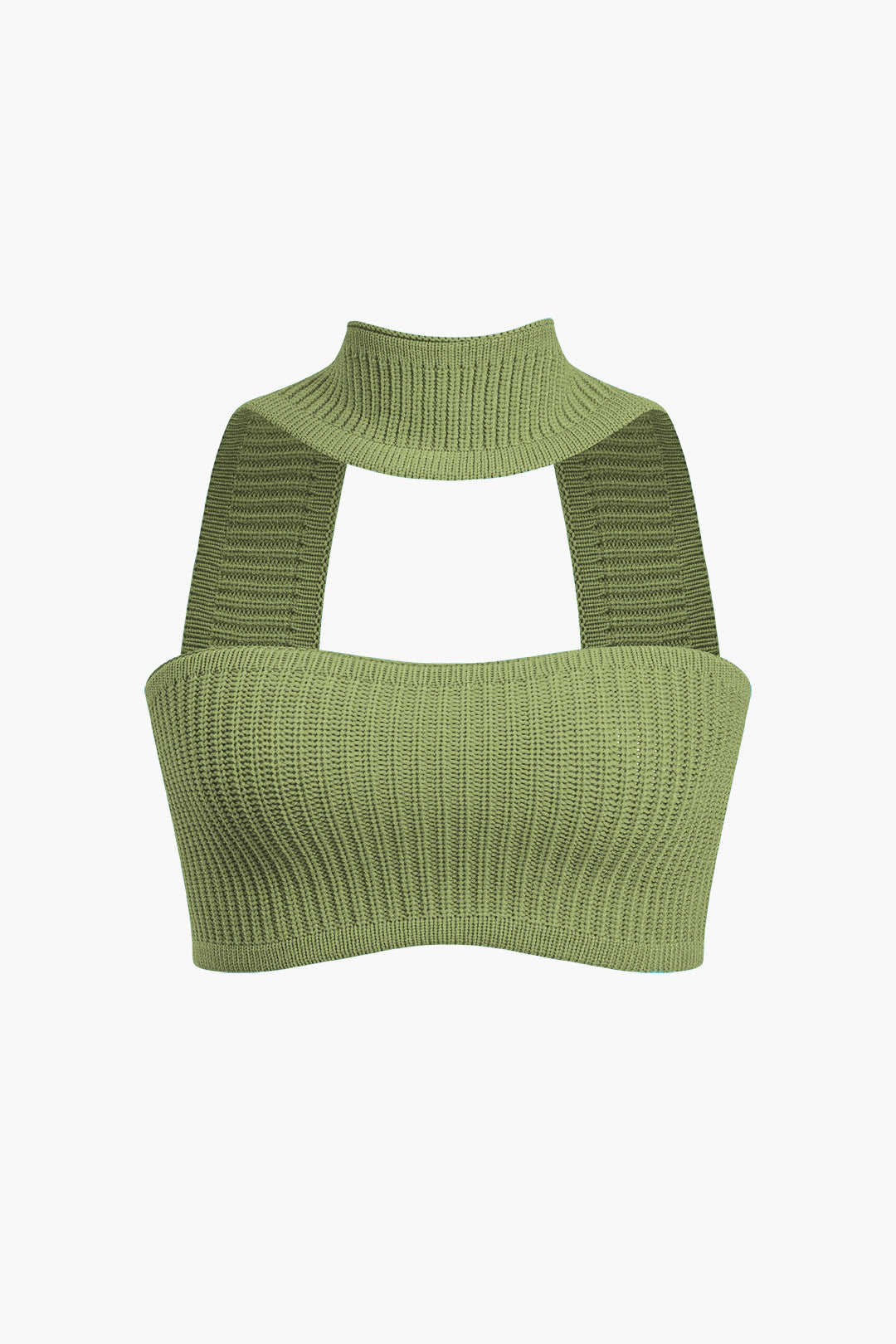 Bażiku Solid Ribbed Knit Crop Tank Top