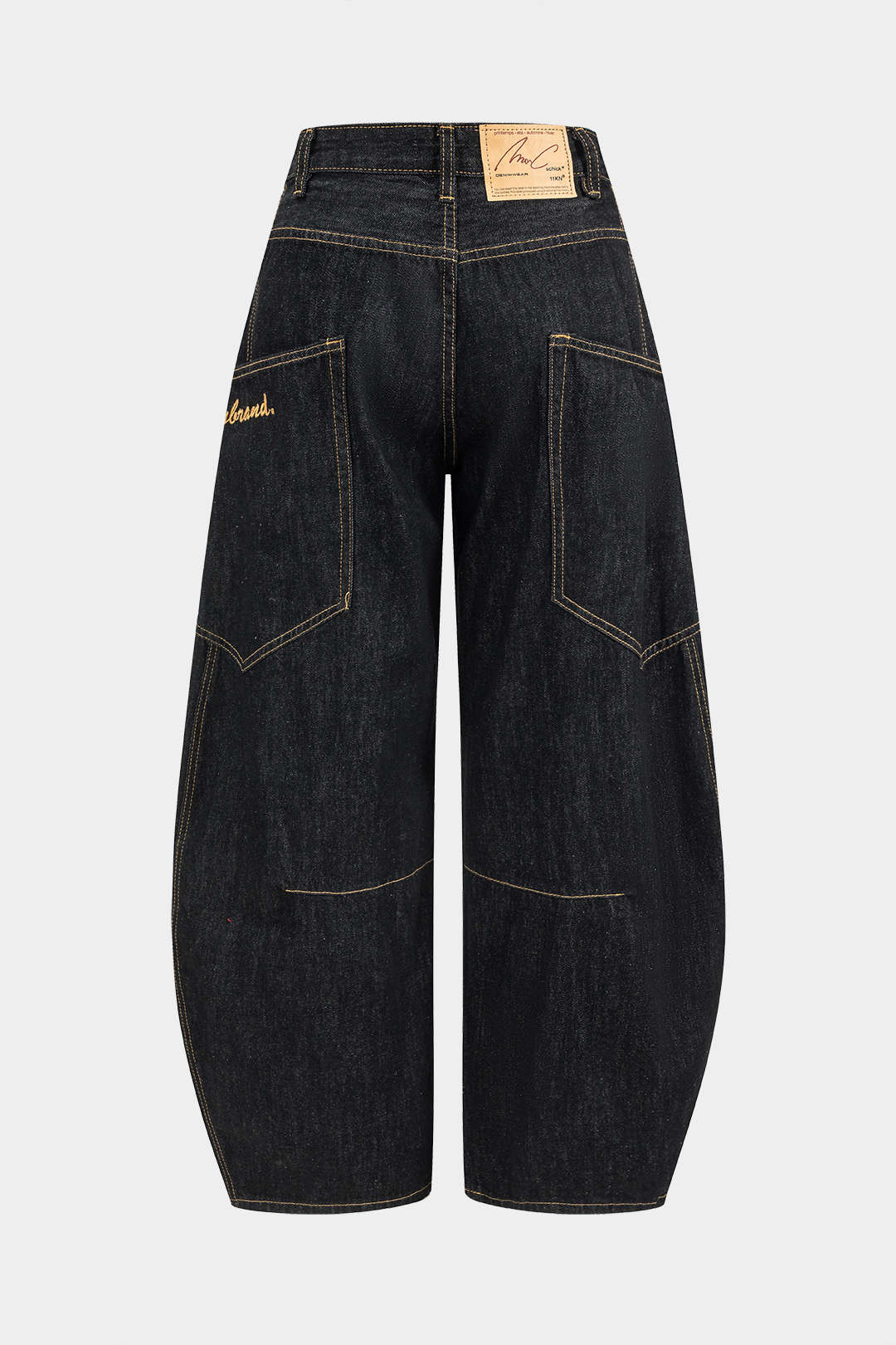 Washed Wide Leg Barrel Jeans