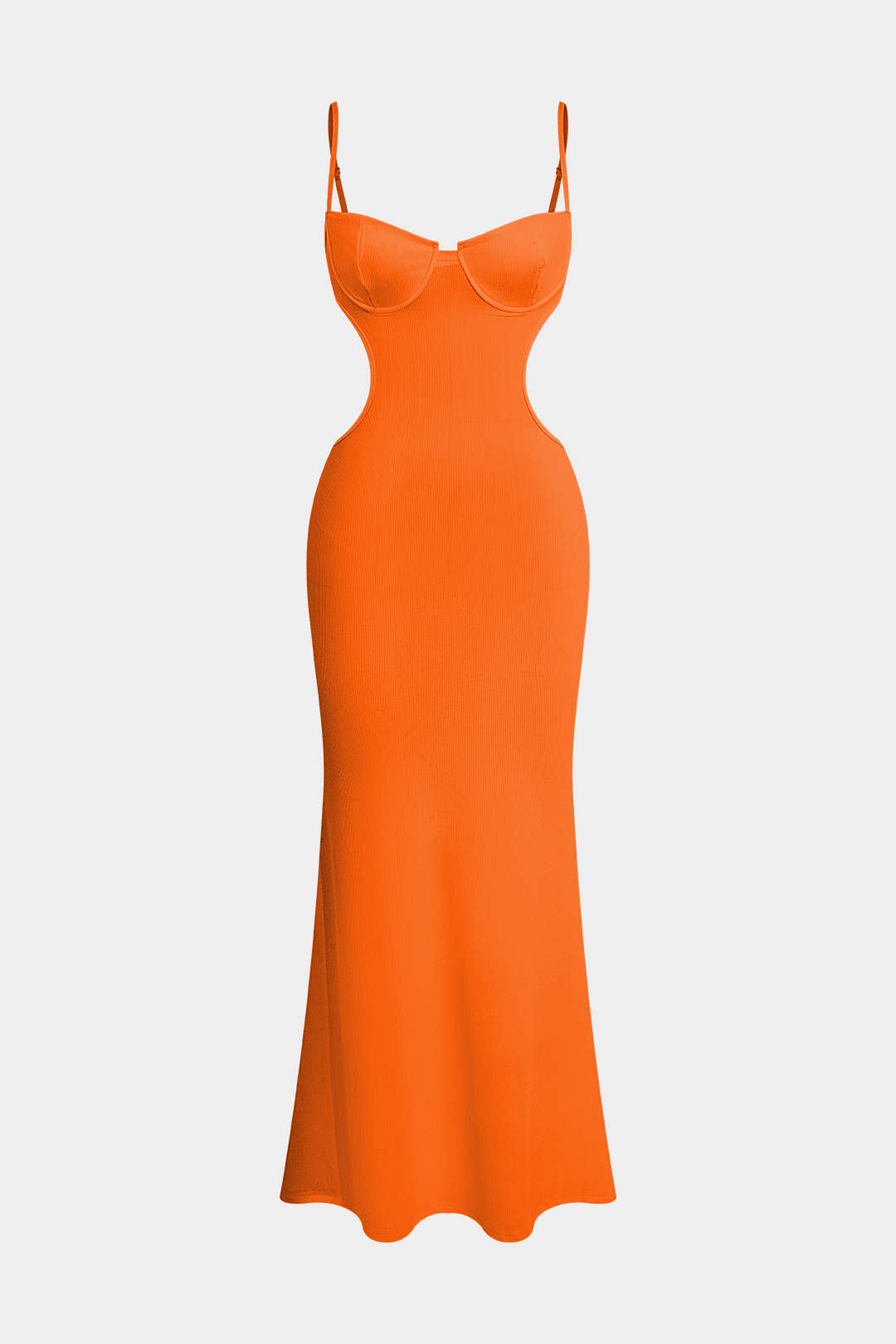 Schneiden rückenfreies Bustier Slip Maxi -Kleid aus