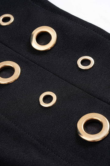 Metallic Eyelet Tank Sleeveless Bodysuit