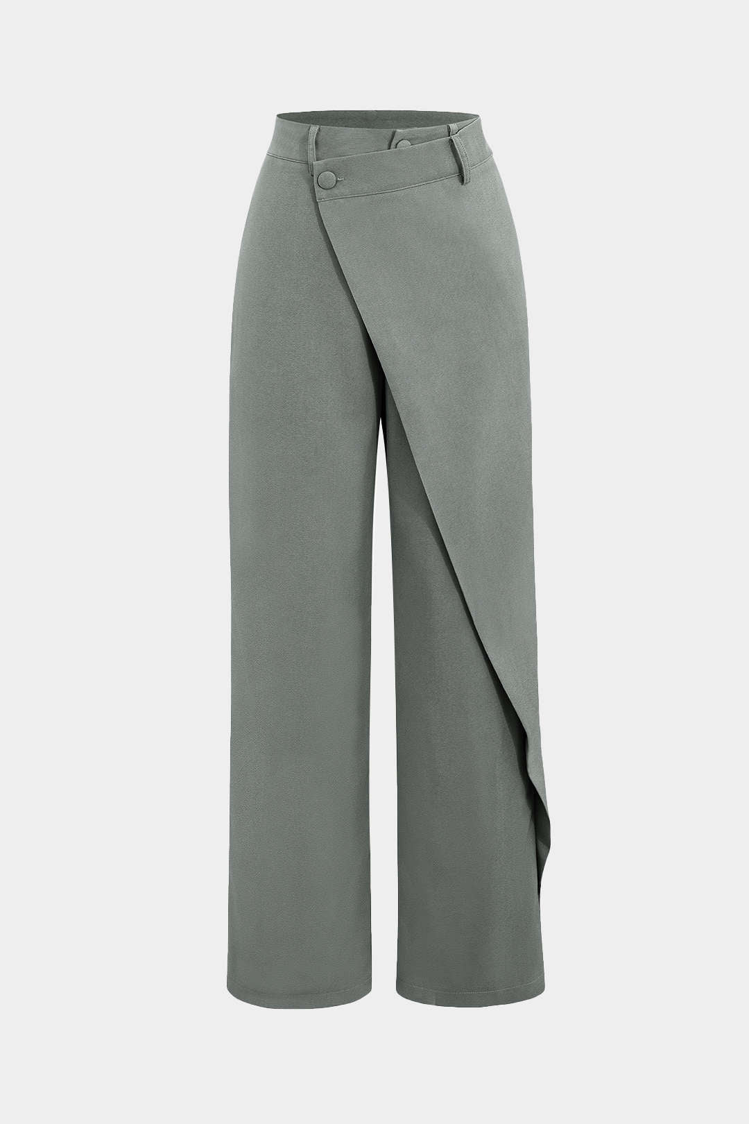 Draped Wrap Straight Leg Suit Pants