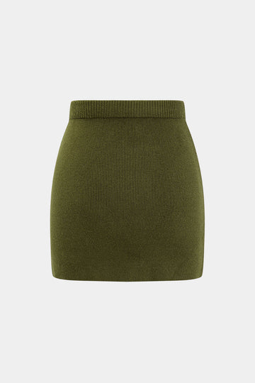 Basic Solid Knit Mini Skirt