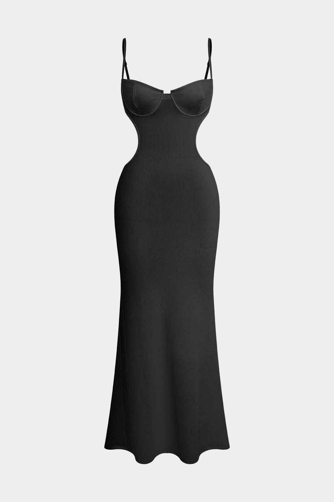 Schneiden rückenfreies Bustier Slip Maxi -Kleid aus