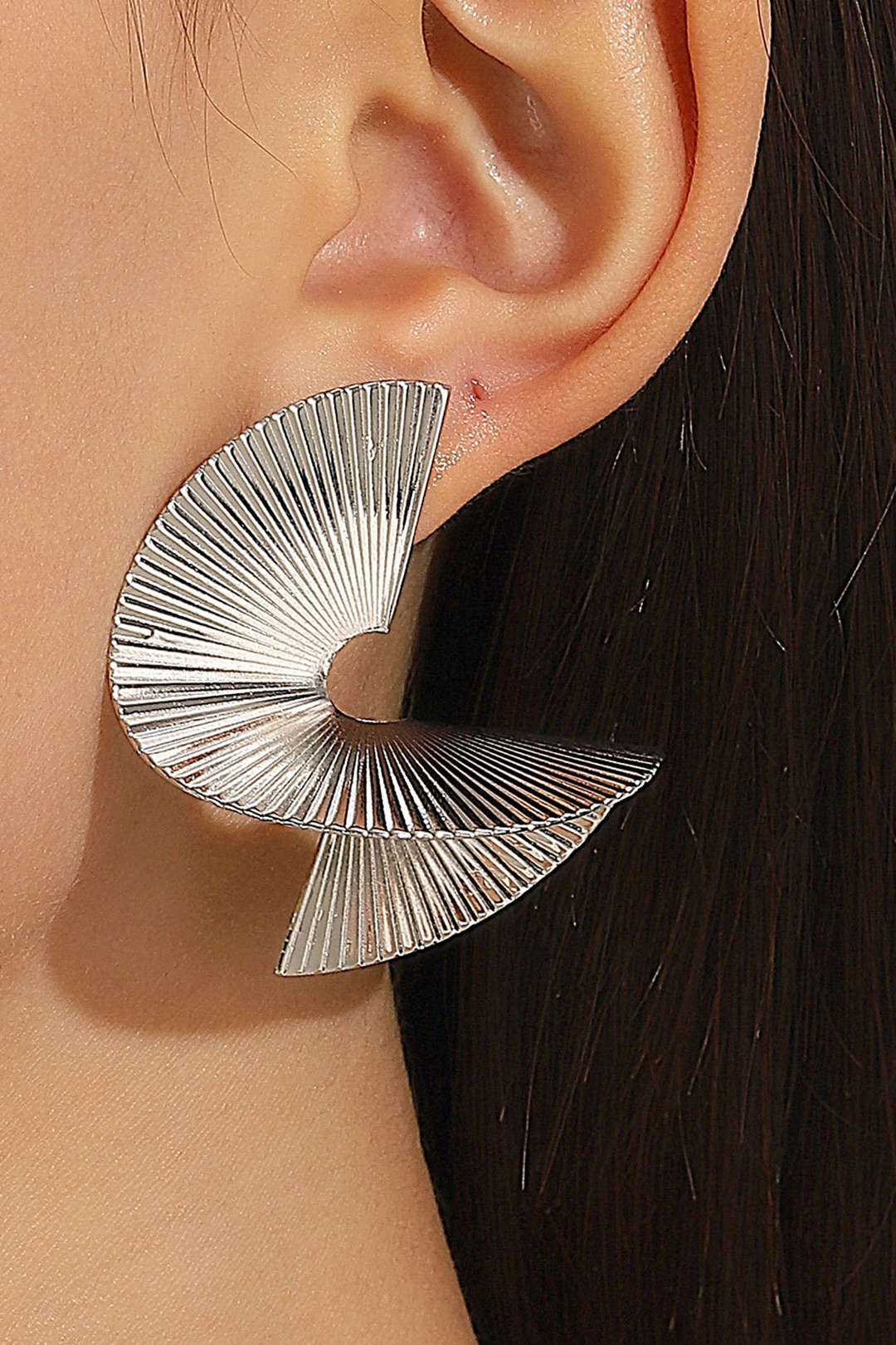 Pleated Metal Earrings