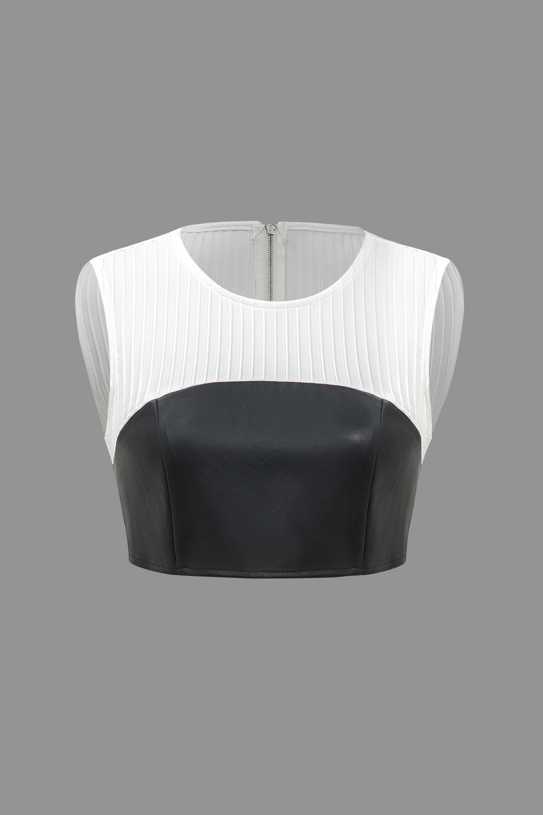 Crop-tanktop met kleurblokken