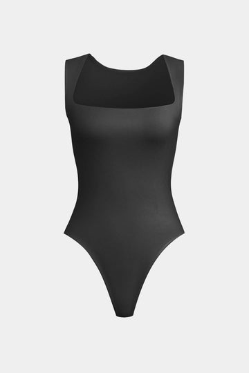 Solid Basic Square Neck Bodysuit