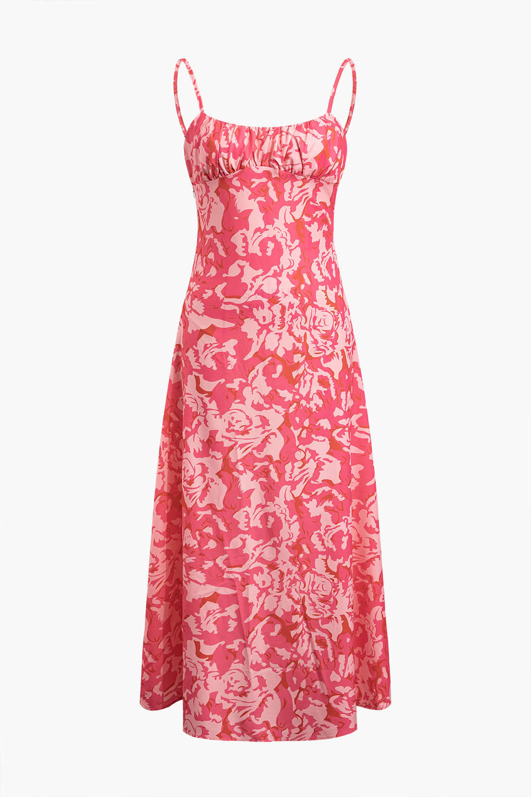 Floral Print Cut Out Slip Midi Dress