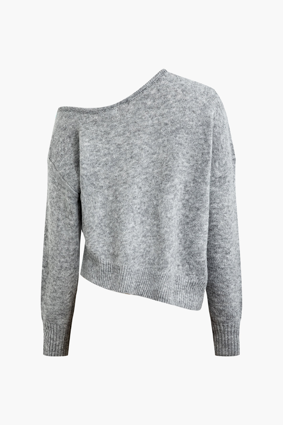 Solidu Knit Off Spalla Sweater Long-Kmiem Fuq