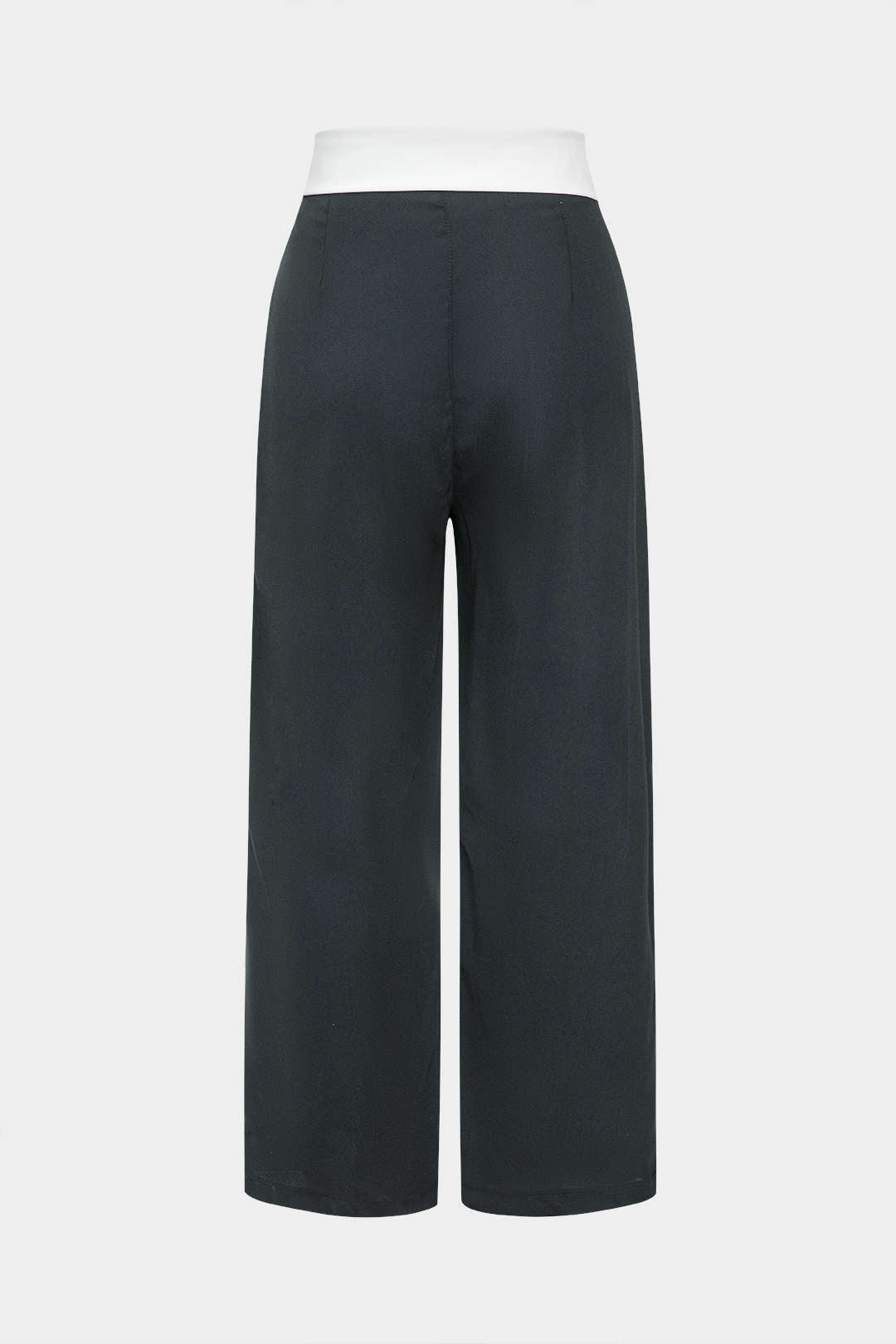 Basic Contrast High Waist Wide Leg Trousers