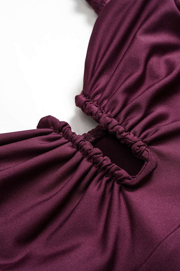 Ruched Twist Knot Slip Sleeveless Midi Dress