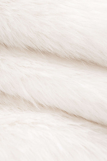 Faux Fur Round Neck Cropped Coat