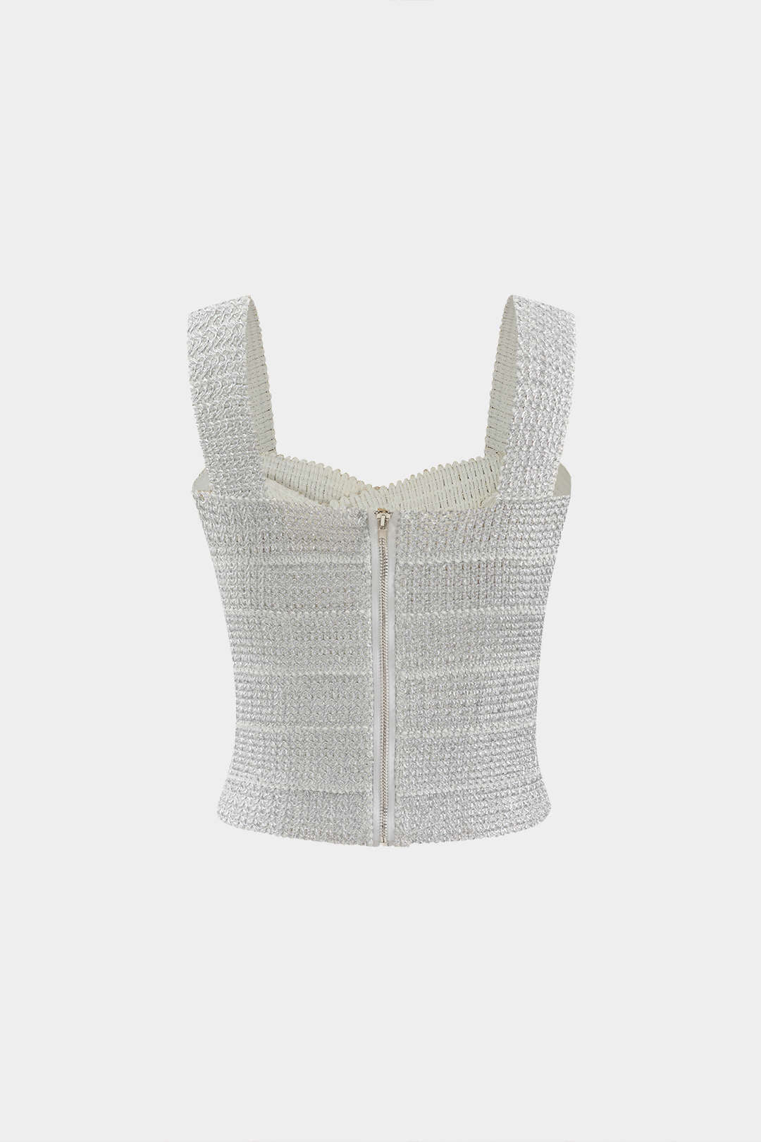 Crop-bandage-tanktop met ritssluiting op de rug