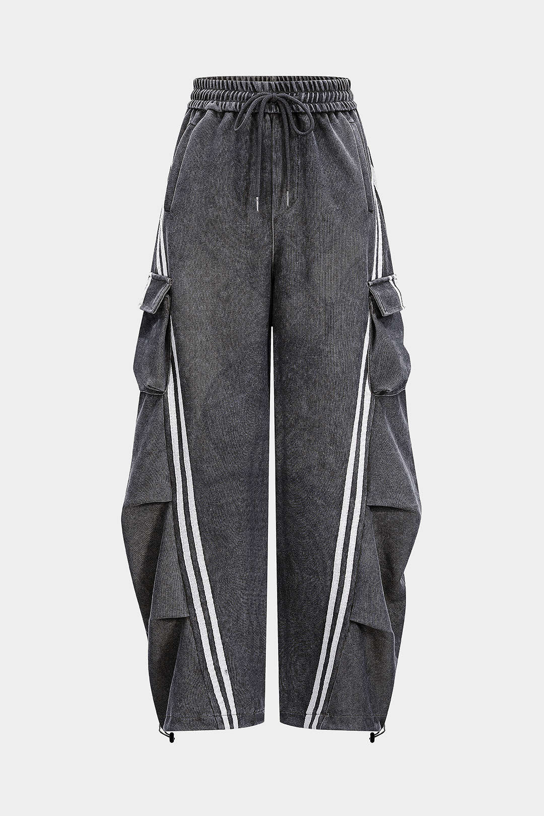 Stripes Letter Print Wide Leg Pants