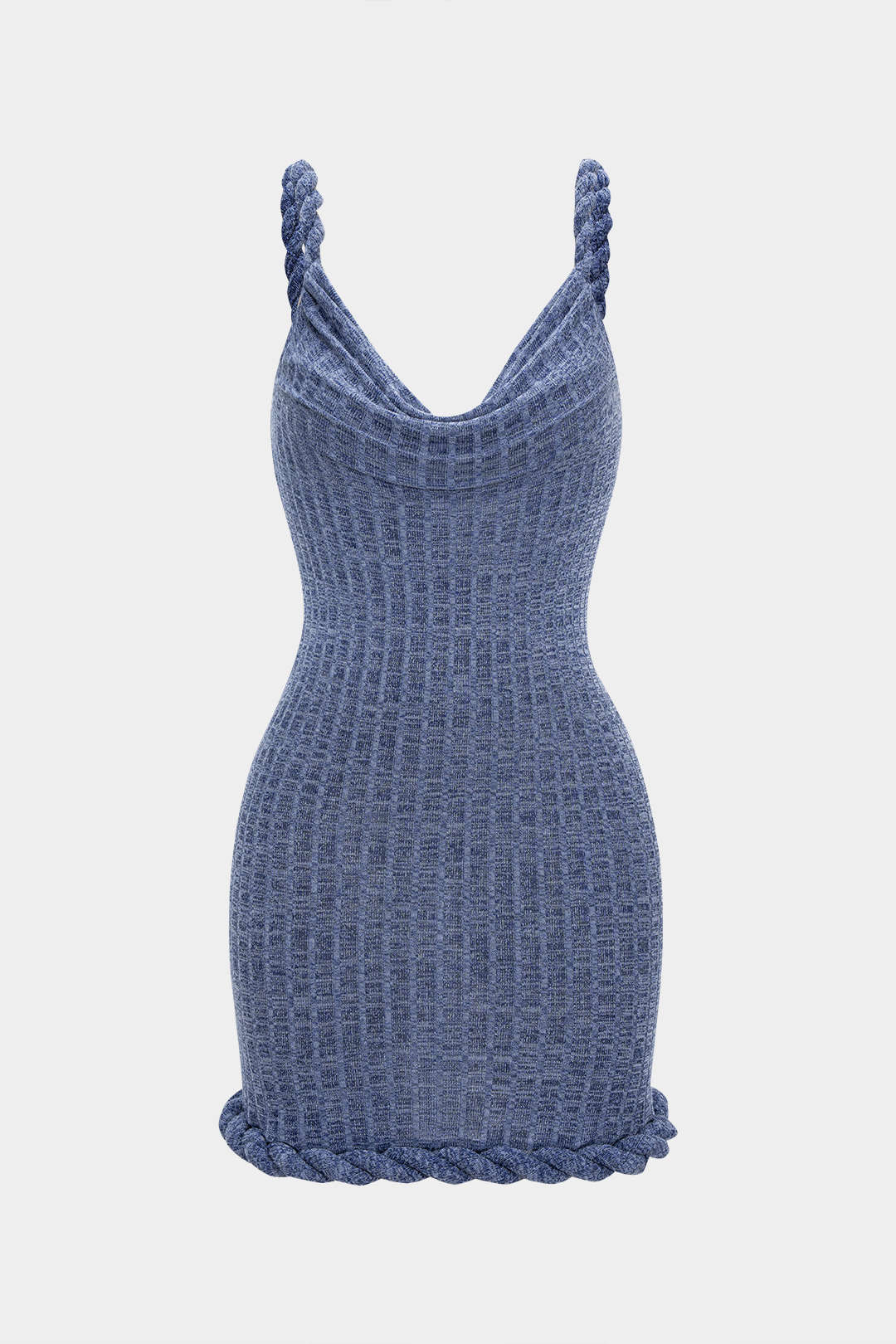 Cowl Neck Twist Knot Sleeveless Mini Dress