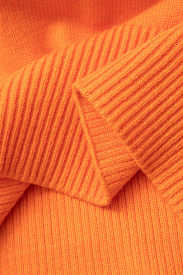 Basic Solid V-neck Ribbed Trim Long Sleeve Sweater