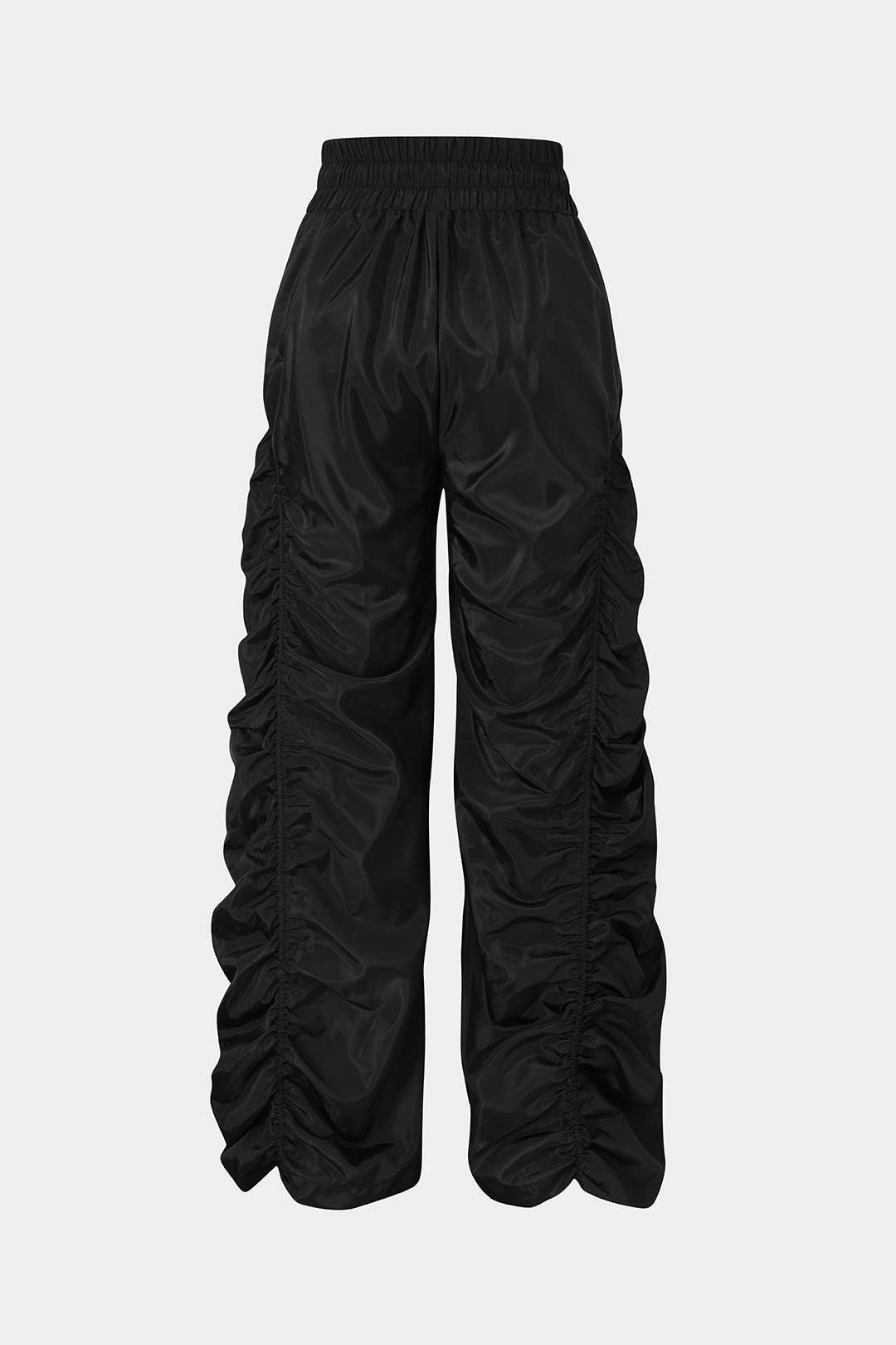 Gathered Drawstring Wide Leg Cargo Pants