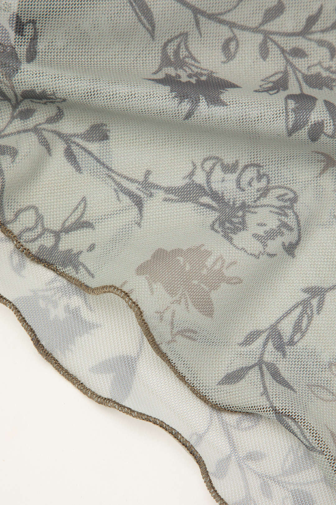 Floral Print Lace Trim Mesh V-neck Cami Top